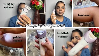 Philips wireless epilator 2in1 full review Facial Hair removal  Pcod Hair removal Gunjanrajput [upl. by Tterb]