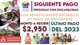 🔴♿ ¡Próximo Pago DISCAPACITADOS 💥🔔Pensión Personas Con Discapacidad  Calendario Noviembre [upl. by Nnuahs816]