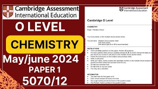 O Level CHEMISTRY Paper 1 MayJune 2024  507012  Solved [upl. by Azyl]