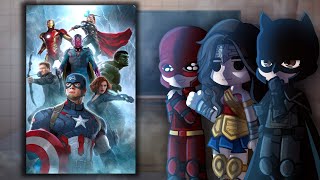 Justice League React To Avengers  DC x Marvel  Gacha React [upl. by Press]