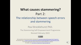 The Causes of Stammering  part 2  The relationship between speecherrors and stammering [upl. by Mosira387]