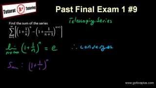 Calculus 2  Past Final Exam 1 9 Telescoping Series [upl. by Eineg]