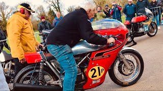 NORTON Seeley 500 amp HONDA StartUp RevUp Engine LOUD Exhaust Sound ARDINGLY CLASSIC Motorcycle Show [upl. by Kcirttap229]