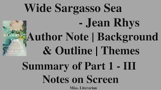 Wide Sargasso Sea by Jean Rhys Summary of Part I3 Themes Explanation in English widesargassosea [upl. by Beebe]