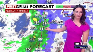 First Alert Wednesday evening FOX 12 weather forecast 214 [upl. by Lihas]