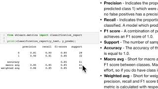 105 Evaluating A Classification Model 6 Classification Report  Creating Machine Learning Models [upl. by Suicul]