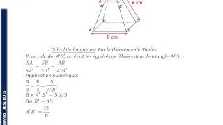 3ème  SECTIONS PLANES  Section dune pyramide volumes [upl. by Dyoll]