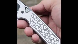 Protech Mordax in 174 Steel Gridlock Pattern in Magnacut with Black Pearl Button SharpArt [upl. by Calie]