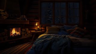 Recharge your day with a relaxing winter night atmosphere in a log cabin  ASMR Fireplace Sounds [upl. by Sine479]