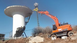 Amazing Dangerous Building And Silo Demolition Excavator Heavy Equipment Collapse Skills [upl. by Rider855]