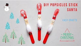 DIY How to Make PopsicleIcecream Stick SANTA  AV VISUALS  Christmas Special Craft Idea [upl. by Clawson43]