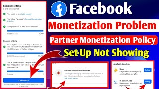 Facebook Monetization Problem  partner monetization policies  Facebook monetization policy issues [upl. by Artied]