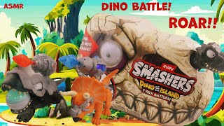 Silent Unboxing  Smashers Dino Island Showdown TRex vs Triceratops [upl. by Alliuqat]