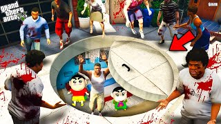 GTA 5  Franklin Shinchan amp Pinchan Hide In Their Bunker From Zombie Apocalypse in GTA 5 [upl. by Kimbra]