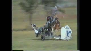 gyrocopter gyroplane roll over crash Erskine Park in the mid 1990s No serious injury to pilot [upl. by Daisey]