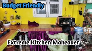 0 खर्च में किया मैंने अपने किचन का Makeover 💖 Mon Modular Kitchen Makeover Wallpaper Makeover [upl. by Lirva]