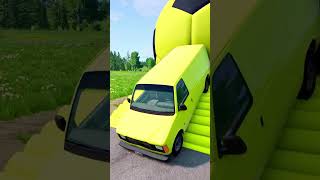 Double Flatbed Trailer Truck vs Speed bumps  Train vs Cars  Tractor vs Train  BeamNG Drive 001 [upl. by Hnao779]