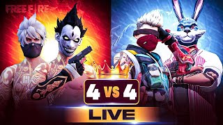 FREE FIRE 4V4 FRIENDLY CUSTOM  FF CUSTOM  4V4 CUSTOM  SQUAD VS SQUAD  SOLO AMAN LIVE FF LIV [upl. by Yenial]