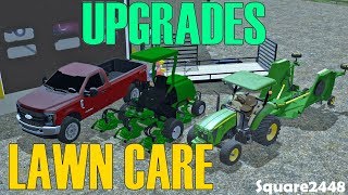 Farming Simulator 17  Lawn Care Upgrades  New Tractor  Wing Mower  JD Mower amp Trailer [upl. by Brookhouse]