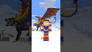 Building Dragon Challenge Goku  Herobrine minecraft shorts [upl. by Hgielhsa]