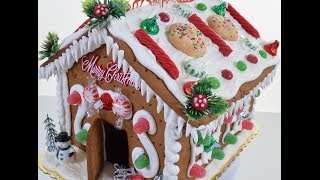 How to make Gingerbread House  Creating Gingerbread with Royal Icing [upl. by Ikceb]