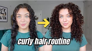 FULL UPDATED CURLY HAIR ROUTINE  3A  3B Curls  Medium Density [upl. by Cran]