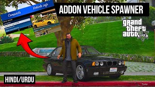 HOW TO INSTALL ADDON VEHICLE SPAWNER HINDIURDU  GTA 5 MODS [upl. by Ecnerwal]