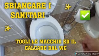 SBIANCARE I SANITARI✅️TOGLI LE MACCHIE DAL WC🔝puliziedicasa cleaninghacks wc [upl. by Nona575]