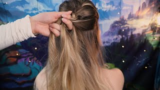 ASMR Real Person Scalp Inspection  soft spoken hair brushing braiding and head scratching [upl. by Ripp683]