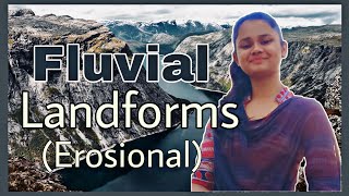 Fluvial landforms erosional in Hindi  What are fluvial landforms [upl. by Neelloj]