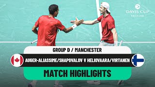 AugerAliassimeShapovalov v HeliovaaraVirtanen  Davis Cup 2024 Finals Group Stage [upl. by Cathi514]