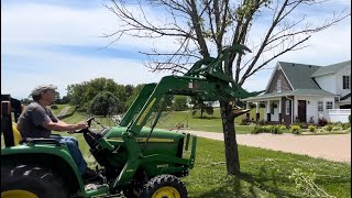 BrushCrusher Grapple and the John Deere 3025e Tree disposal [upl. by Stalker]