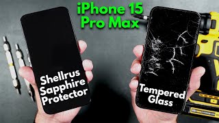 iPhone 15 Pro Max Shellrus Sapphire Screen Protector  Extreme Torture Tested [upl. by Aenit]