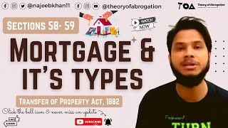 Mortgage and its types Sec 5859 TPA [upl. by Yleik445]