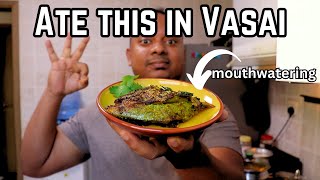 Pomfret fish fry stuffed with green masala recipe  Ate this in Vasai [upl. by Sairahcaz]