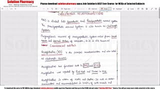 Class 27 Cholinergic Neurotransmitters Part 01  Introduction  Medicinal Chemistry 01  BPharm [upl. by Resa]