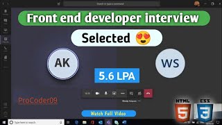 Front end web developer interview 2024  web developer interview [upl. by Brodsky723]