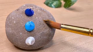 Simple Landscape Acrylic Painting on Stone✨ Stone painting Relaxing Acrylic Painting For Beginners [upl. by Nathalia]