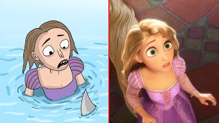 Tangled Rapunzel Funny Drawing Meme  Part 2  Try Not to Laugh 😂 [upl. by Romola]