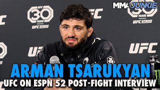 Arman Tsarukyan Happy Bobby Green Took Extra Damage Predicts KO of Islam Makhachev  UFC Austin [upl. by Eladal82]