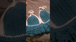 My hands made this beautiful Bralette Ruffle top yotubeshorts crochet crochetpatterns yarn [upl. by Bridie323]