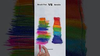 Brush Pen VS Acrylic Colour  Rainbow Art Dress 🌈✨🤩 shorts art satisfying [upl. by Lleruj360]