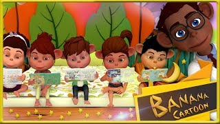 Five Little Monkeys Jumping On The Bed  Children Nursery Rhyme  Banana Cartoon Song HD [upl. by Percy]