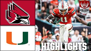 Ball State Cardinals vs Miami Hurricanes  Full Game Highlights  ESPN College Football [upl. by Bonina903]