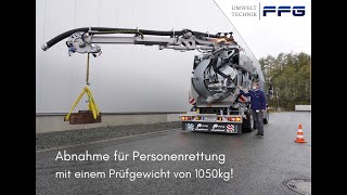 Abnahme Höhensicherung Ausleger Saug und Spülfahrzeug 1050kg [upl. by Ennoira]