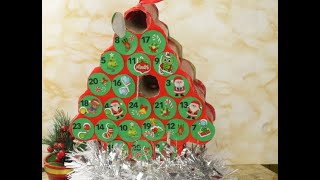 Christmas advent calendar how to make it recycling rolls of toilet paper [upl. by Anauqcaj300]