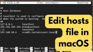 Edit the hosts file in macOS [upl. by Taveda53]