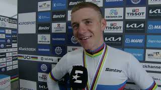 Remco Evenepoel  Interview at the finish  World Championships ITT Zürich 2024 [upl. by Chamkis]