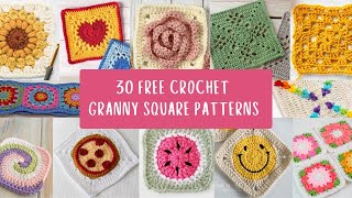 30 FREE crochet GRANNY SQUARE patterns you NEED in 2024 [upl. by Wilhelmina]