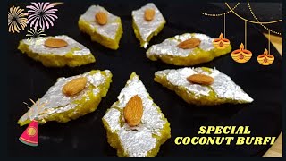 Special Coconut Burfi recipe in Tamil  Diwali special Sweet Sweet Recipes Nuts [upl. by Ocirema]